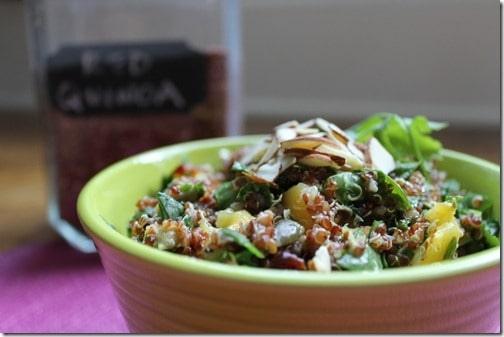 Quinoa mango spinach salad