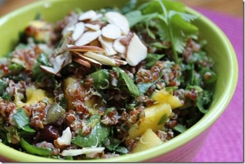 Quinoa mango spinach salad