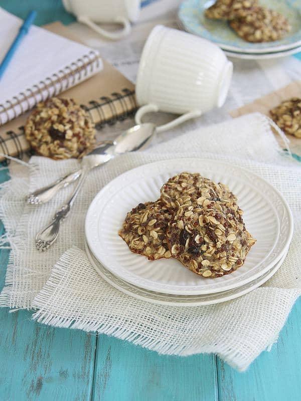 Try these easy quinoa breakfast cookies with oats and raisins for a healthy, gluten-free treat.