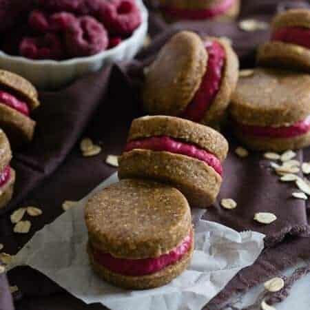 No Bake Oatmeal Raspberry Sandwich Cookies