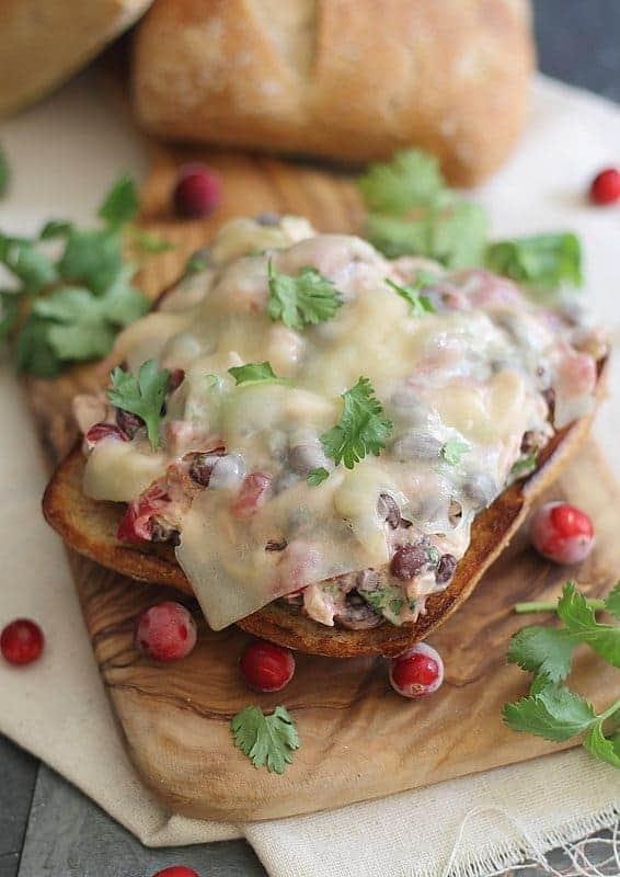 Open Faced Turkey Cranberry Enchilada Melt