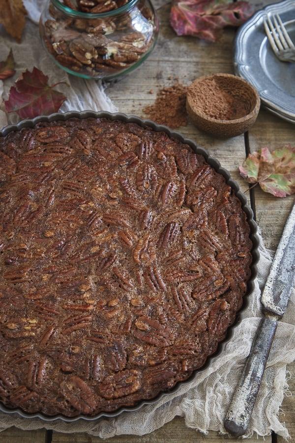 Paleo Chocolate Pecan Tart