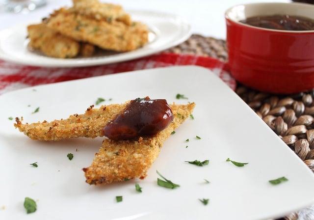 Cheddar crusted chicken fingers