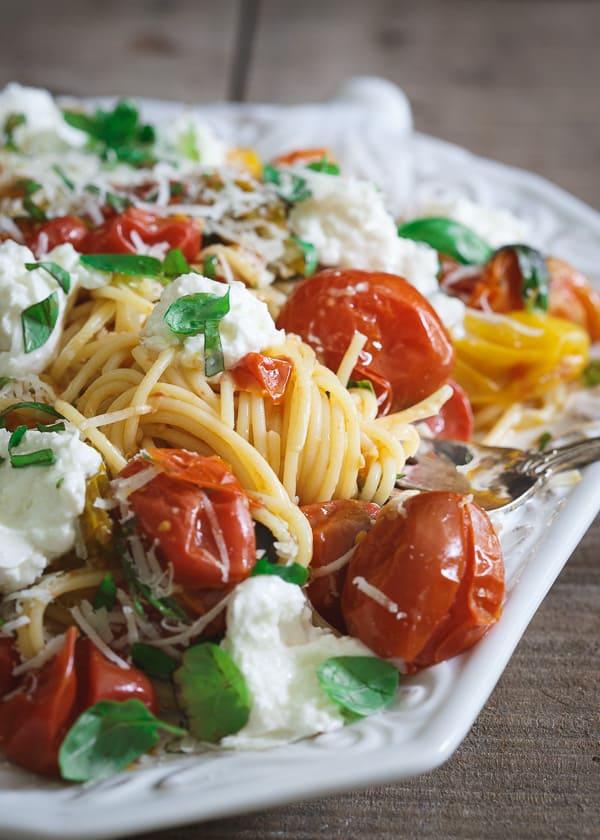 Pasta Checca with Heirloom Tomatoes and Burrata