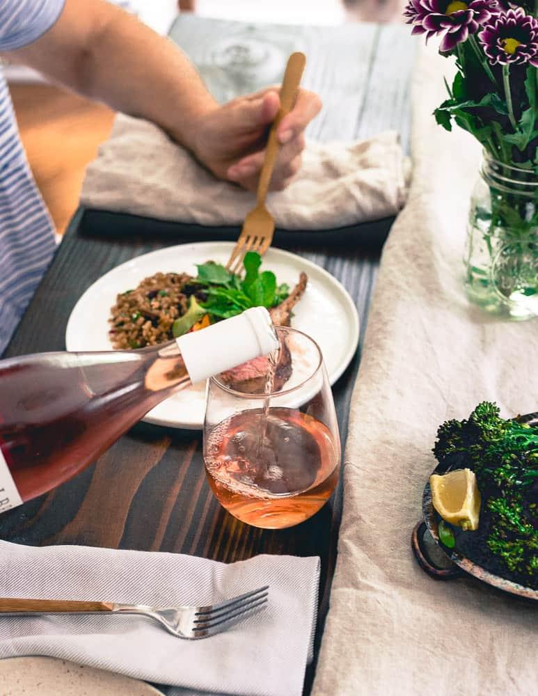 Pair summer grilled lamb chops with a nice rose for an easy summer meal.