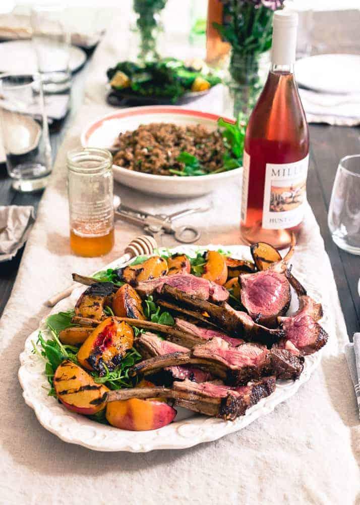 Peach Honey Grilled Lamb Chops