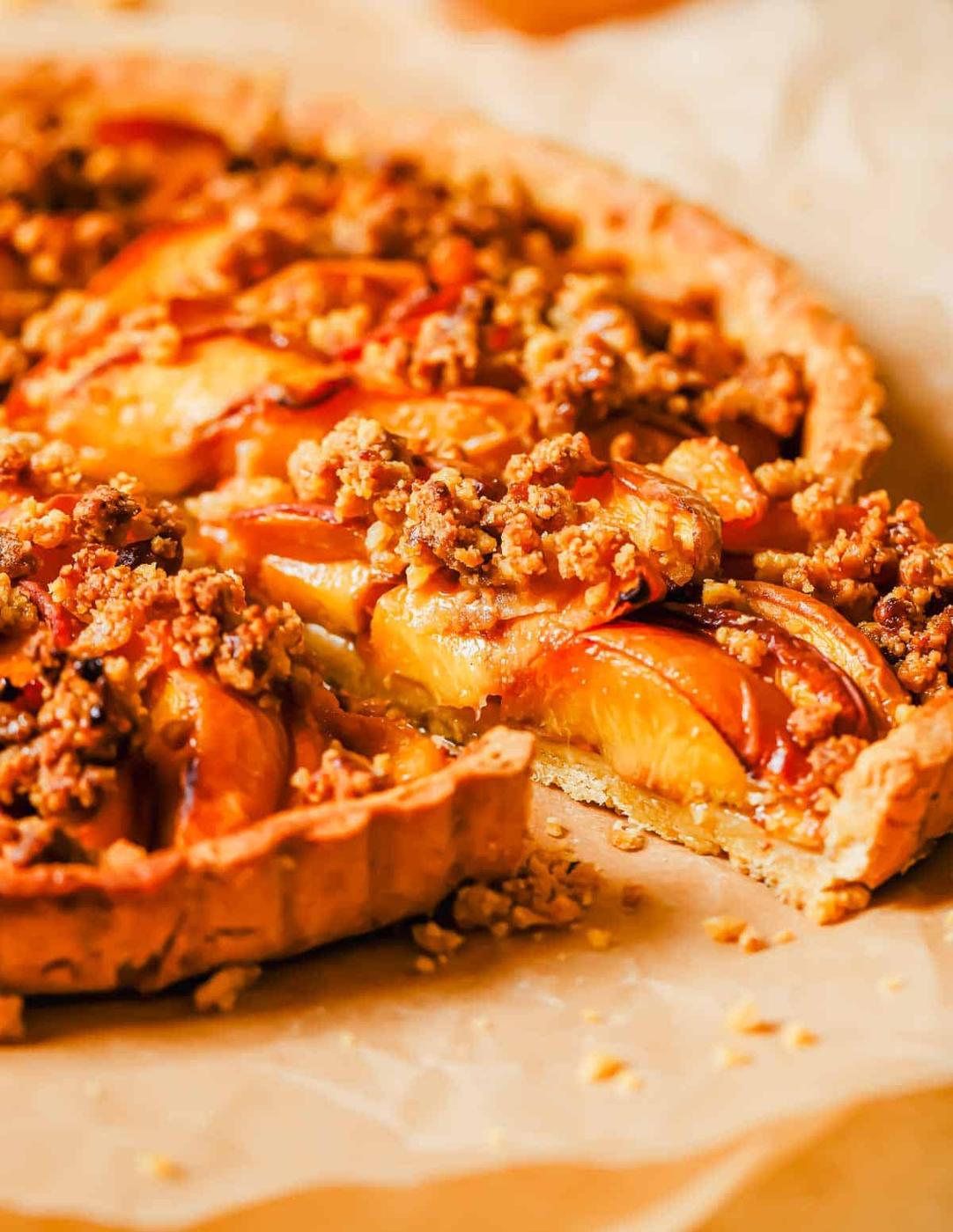 Peach Tart with Streusel Topping