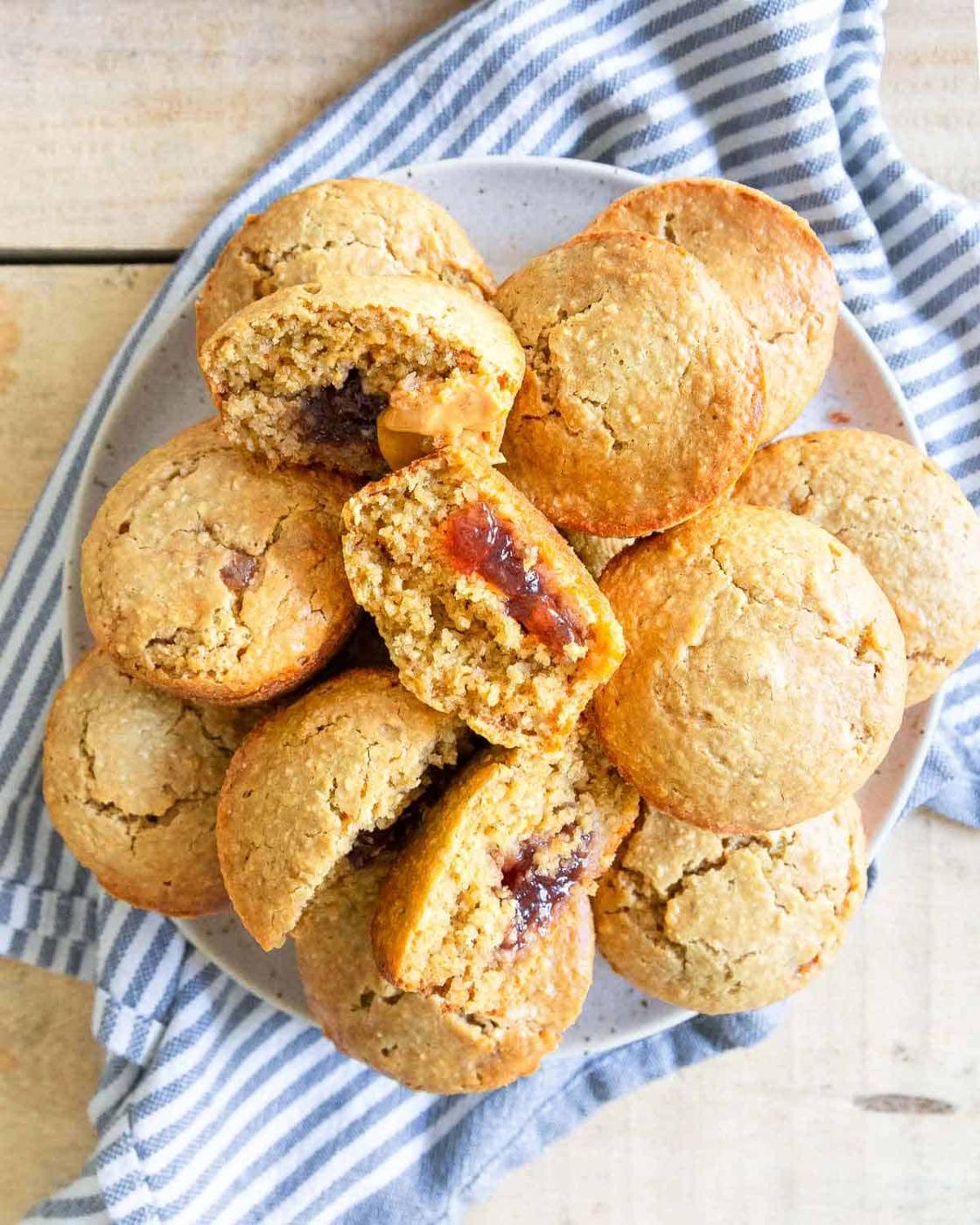 An easy recipe for peanut butter and jelly muffins to snack on all week long.