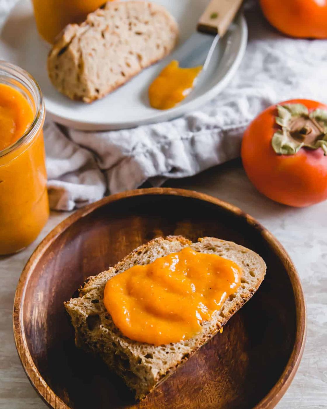Persimmon jam on sourdough toast