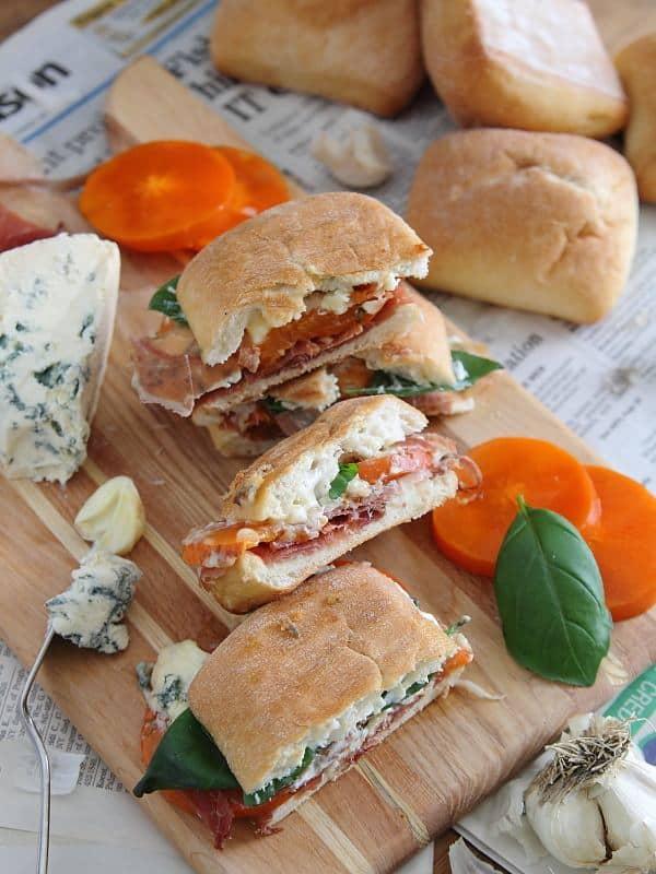 Persimmon Prosciutto Panini | www.runningtothekitchen.com