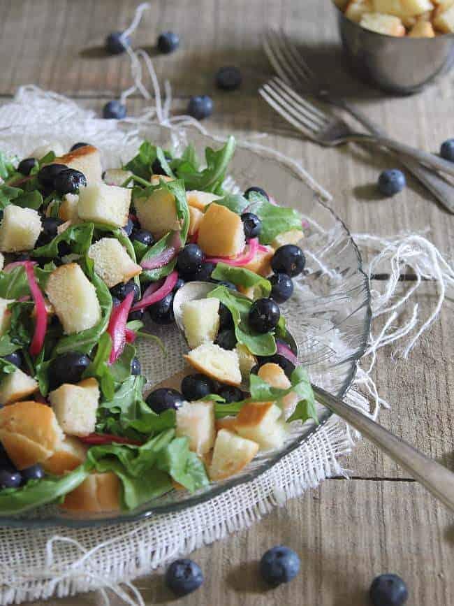 Pickled Blueberry Panzanella Salad
