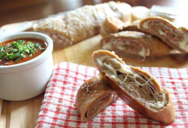 Prosciutto stuffed stromboli
