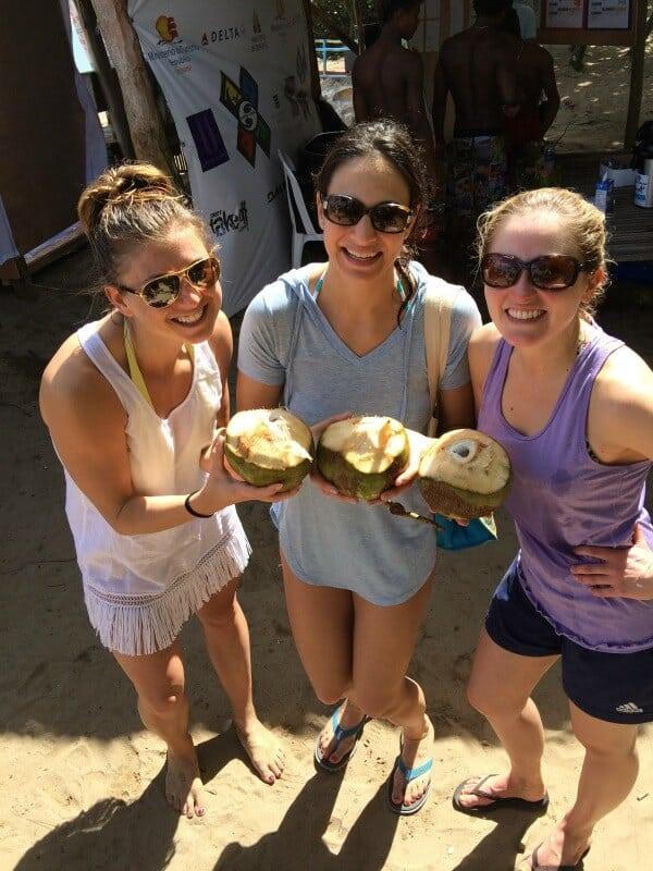 Coconut water on the beach