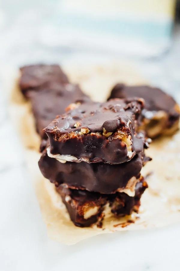 Chocolate Caramel Banana Ice Cream Bars