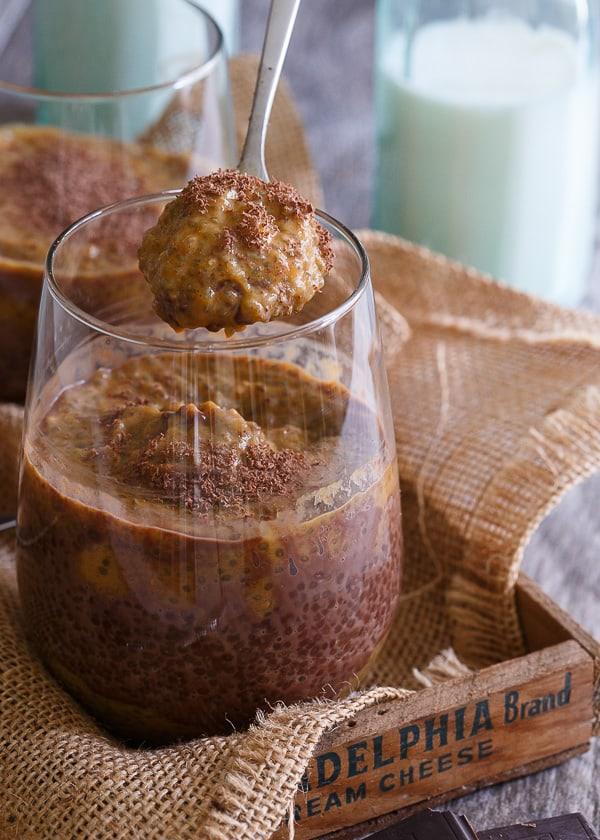 Layered Pumpkin Chocolate Chia Pudding