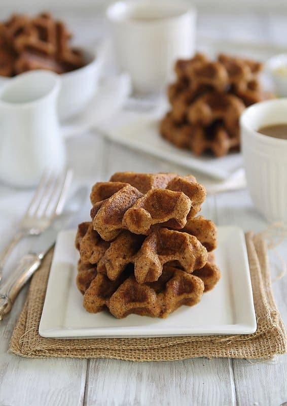 Pumpkin ginger waffle bites
