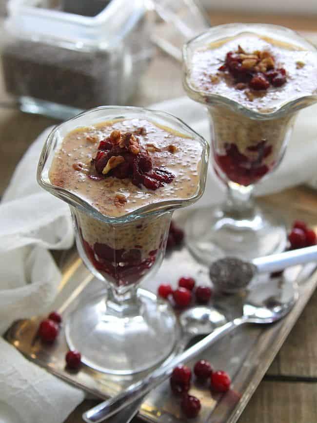 Pumpkin pie chia pudding parfait