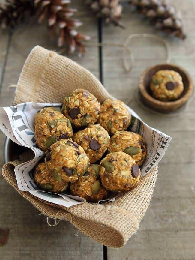 Pumpkin spice chocolate chip bites