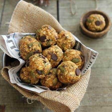 Pumpkin Spice Chocolate Chip Bites