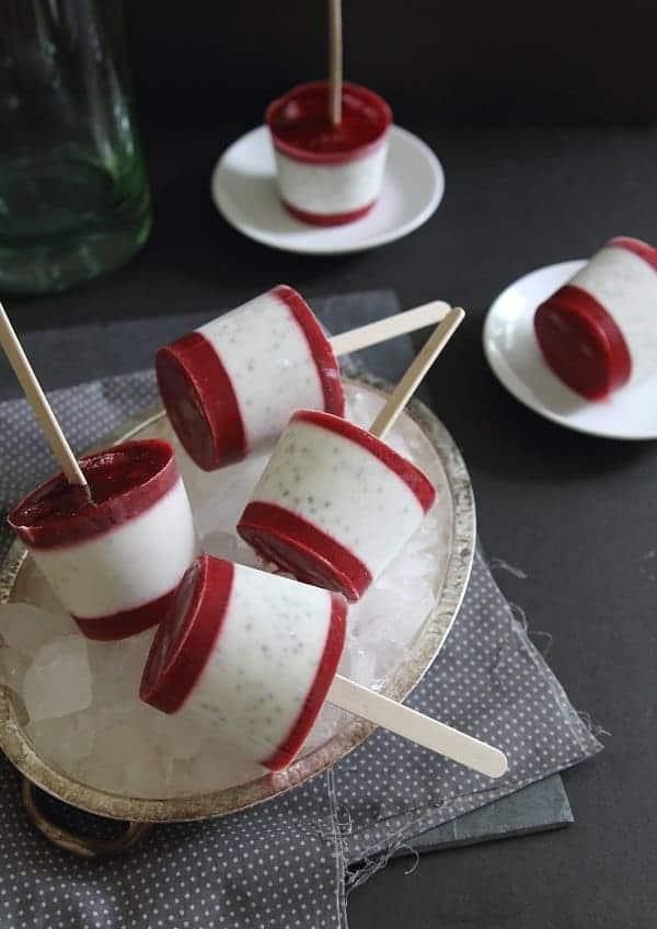 Raspberry Coconut Chia Ice Pops