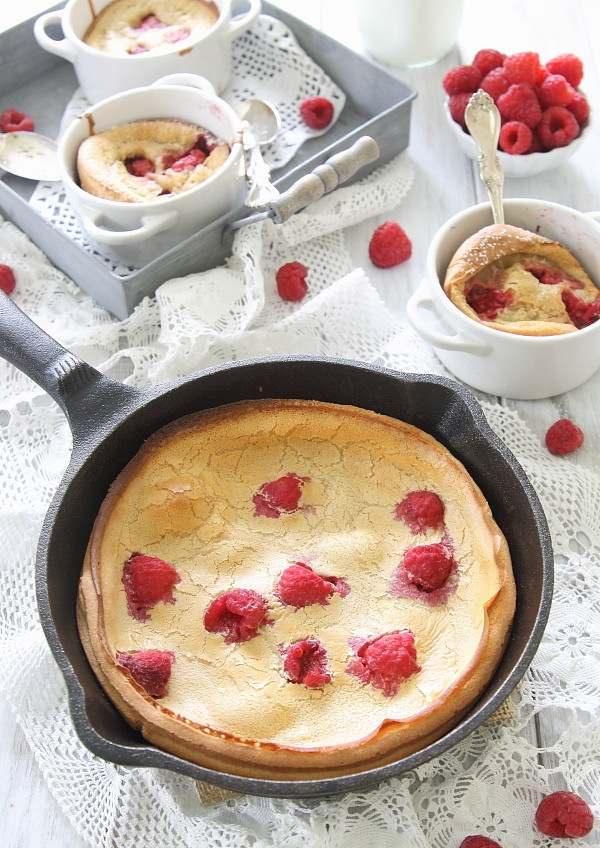 This gluten free raspberry lemon dutch baby is a delicious alternative to normal pancakes when you want something a little special for breakfast.