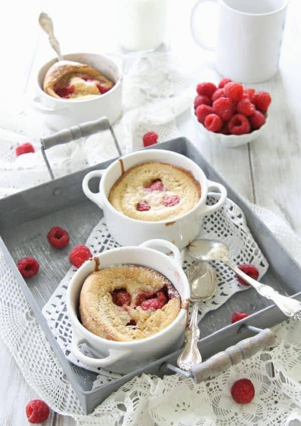 Raspberry lemon dutch babies made with gluten free flour