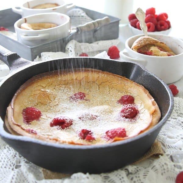 Raspberry lemon dutch baby is a fun twist on a pancake breakfast and gluten-free too!