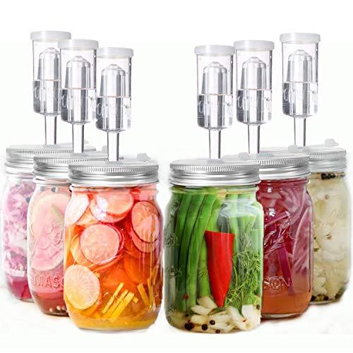 Fermentation Lids - 6 Set Fermentation Kit for Wide Mouth Jars