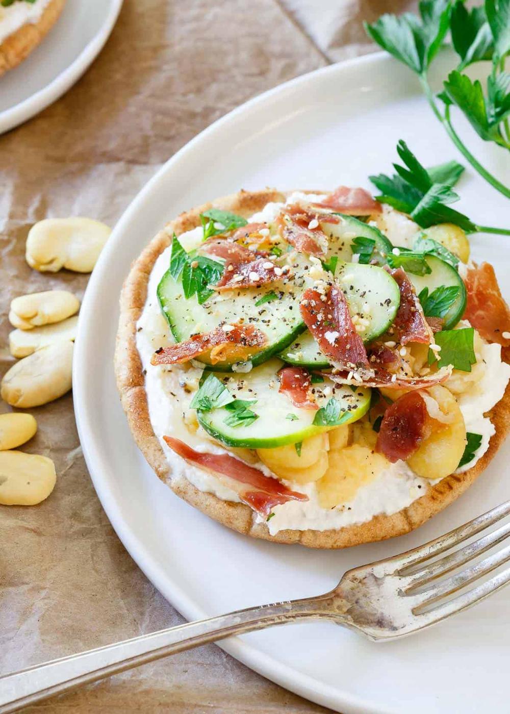 Ricotta fava bean grilled pita bites have every flavor combination you could want going on in them, a delicious bite!