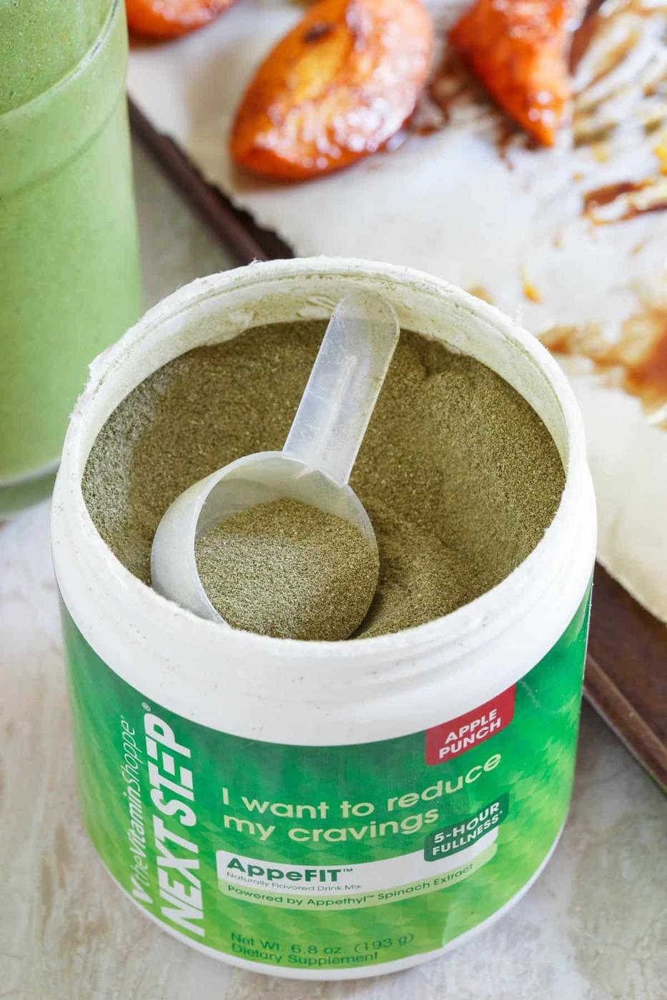 This Roasted Apricot Green Smoothie uses AppeFIT natural spinach extract to help keep you feeling full longer!