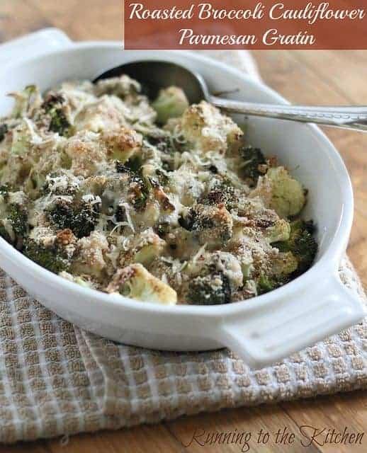 Roasted Broccoli Cauliflower Gratin