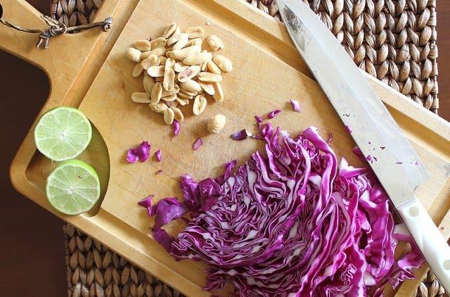 Roasted Cabbage with Peanut Lime Peanut