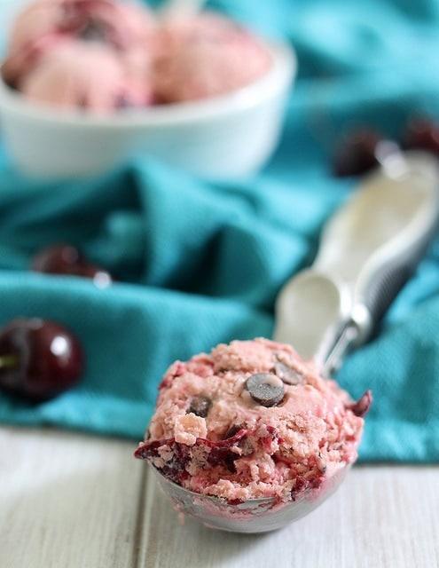 Cherry chocolate chip frozen yogurt