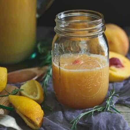 Roasted Peach Rosemary Lemonade