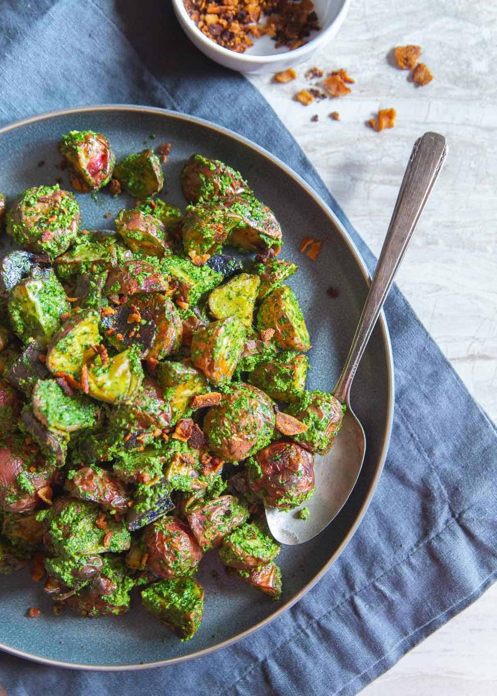 Roasted Pesto Potatoes