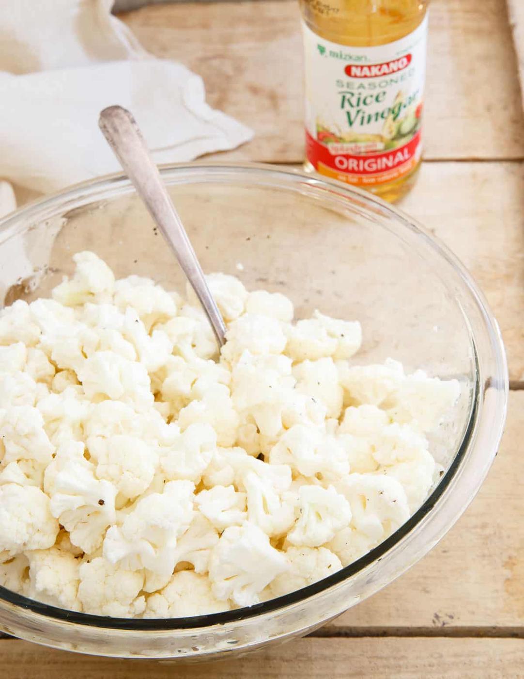 Salt and Vinegar Popcorn Cauliflower using Nakano Original rice vinegar.