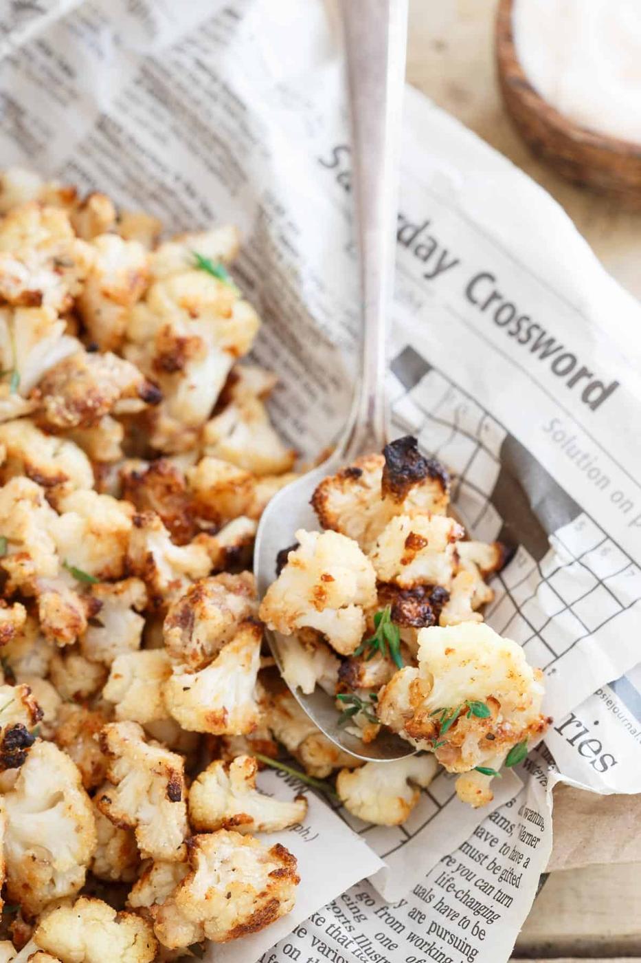Salt and Vinegar Popcorn Cauliflower is a healthier way to get your appetizer on!