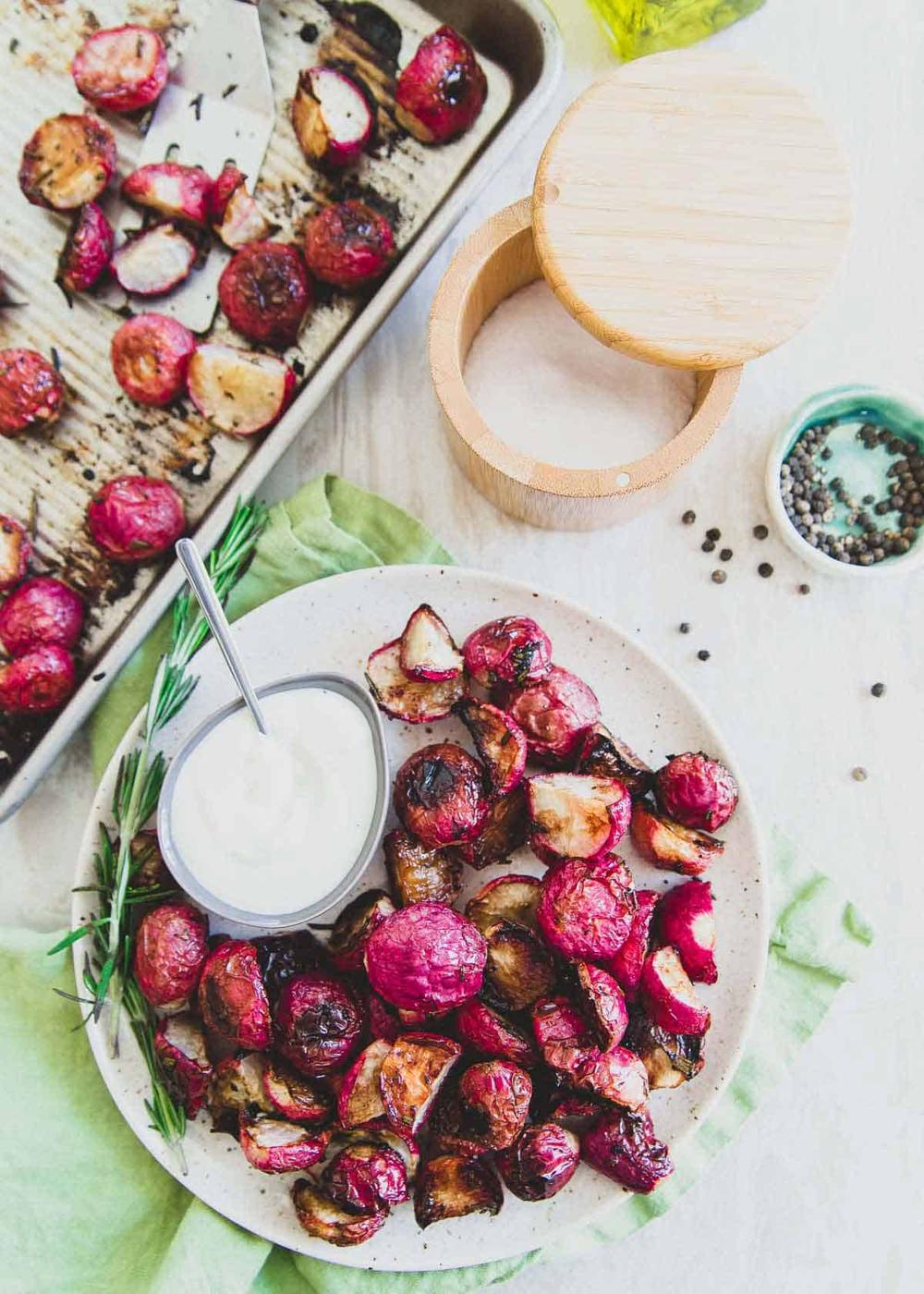 Rosemary and honey jazz up these easy roasted radishes made in your oven in just 30 minutes.
