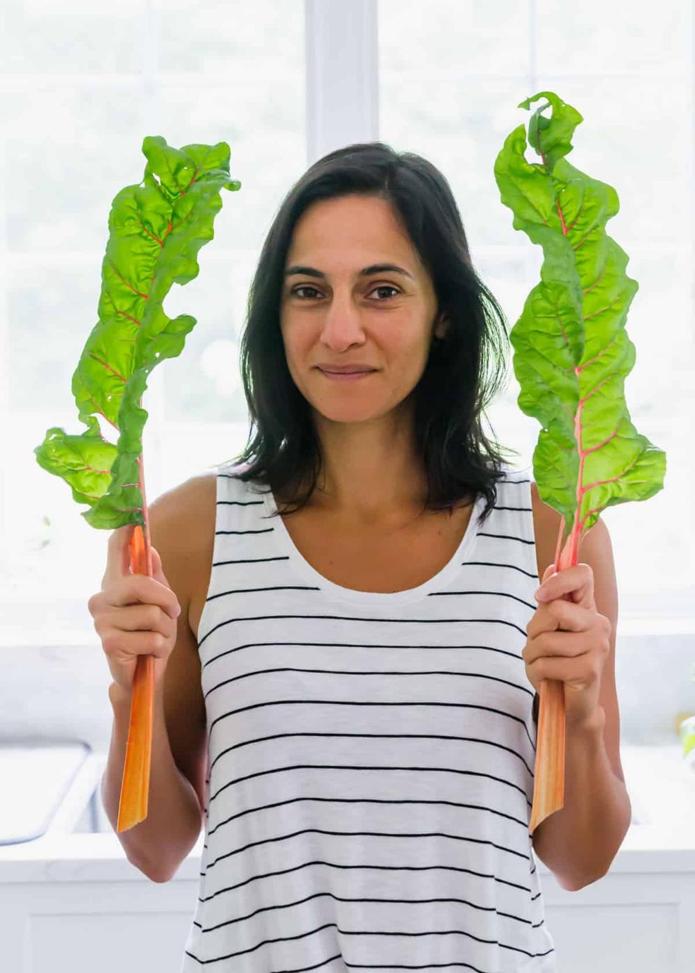 homegrown Swiss chard leaves from the garden
