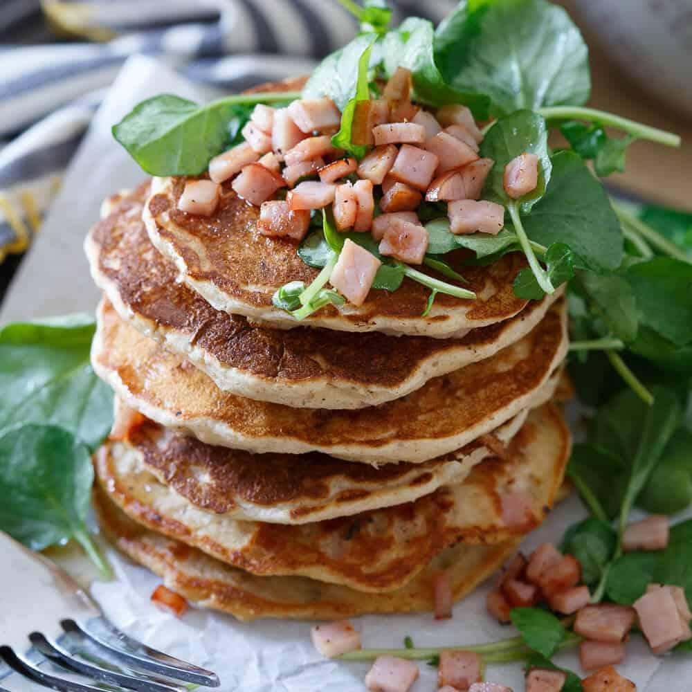 Savory Canadian Bacon Pancakes