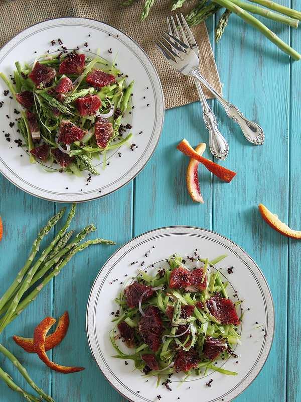 Shaved asparagus and blood orange salad