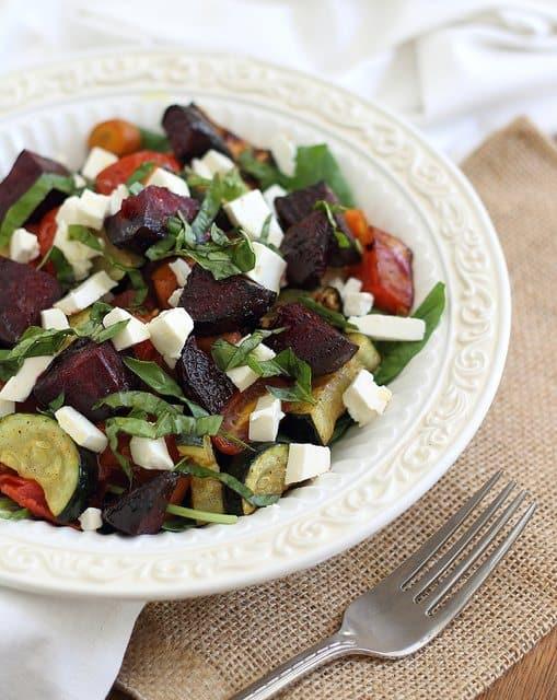 Roasted summer vegetable salad