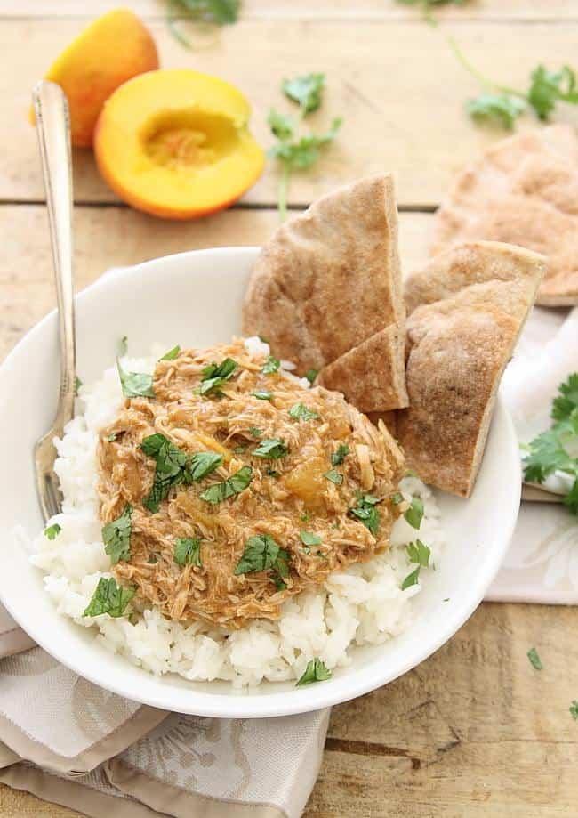 BBQ peach pulled chicken