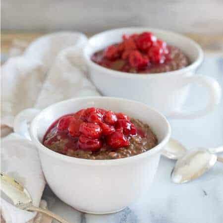 Slow Cooker Chocolate Cherry Steel Cut Oatmeal