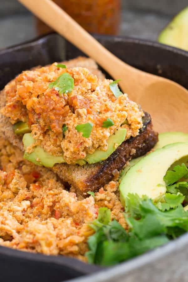 These eggs are scrambled with sofrito, a classic Spanish sauce cooked in oil.