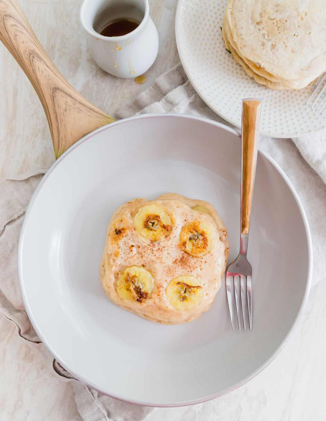 Make sweet sourdough pancakes with leftover discard, banana slices and cinnamon.