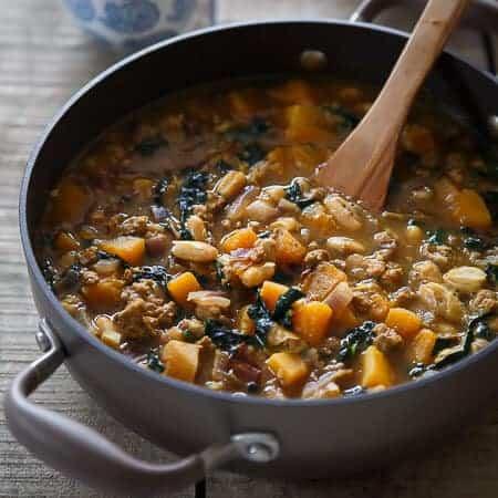 Spiced Pork, Squash and White Bean Soup