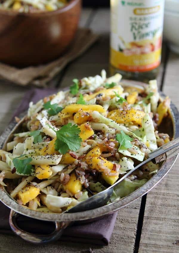 Spicy cilantro mango wild rice salad