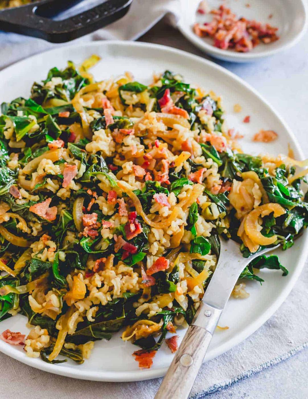 Spicy Collard Greens and Rice