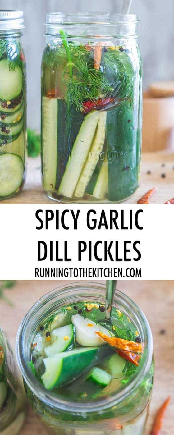Try making your own homemade garlic dill pickles with this easy refrigerator method - no canning required!